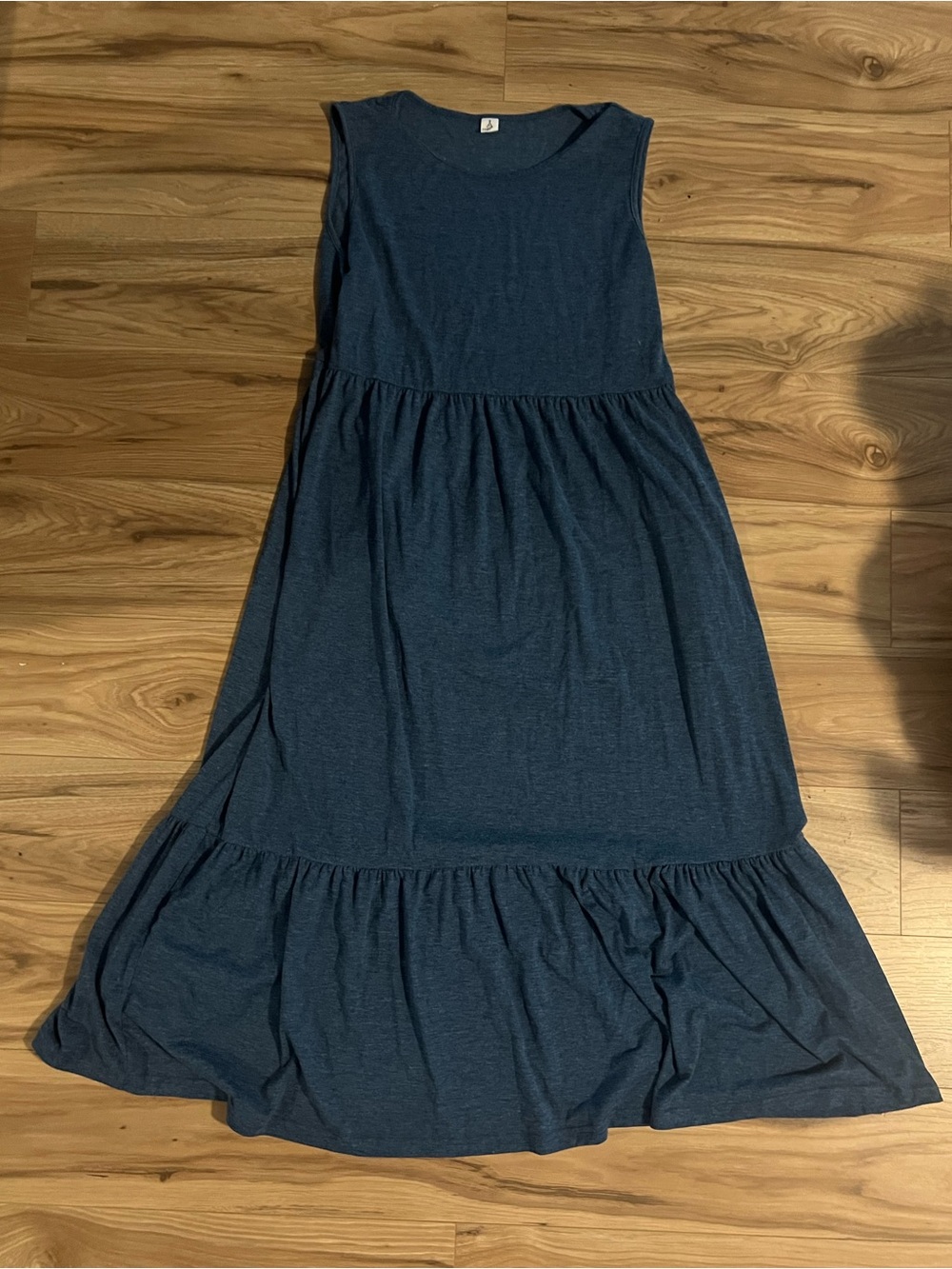 Sleeveless Navy Maxi Dress with Ruffle Hem